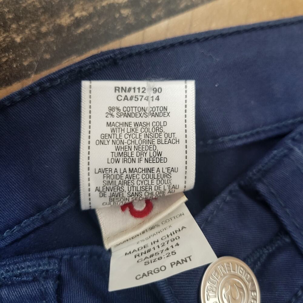 True Religion Cargo Legging Pants Zipper Ankle Tapered NWT Navy Blue Womens 25 - Picture 8 of 16
